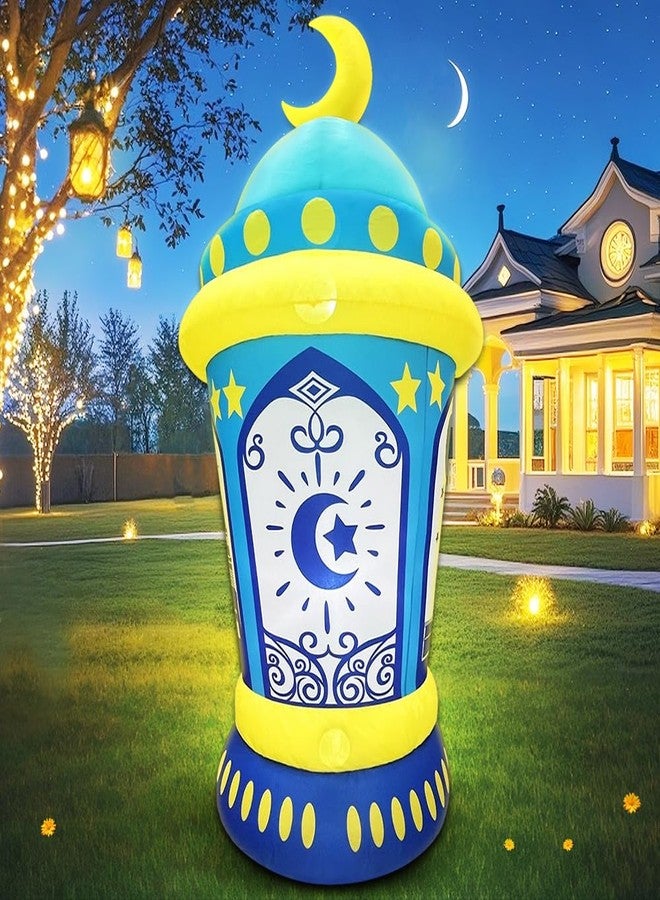 زينة هلال رمضان قابلة للنفخ من كوي بطول 5 أقدام، زينة إسلامية للعيد، زينة خارجية للعطلات الإسلامية، زينة رمضان خارجية بإضاءة LED، زينة للفناء والحديقة والمنزل والحفلات - Image 1